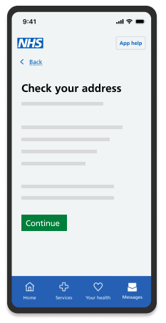A mock screenshot of how users can check their address is correct.